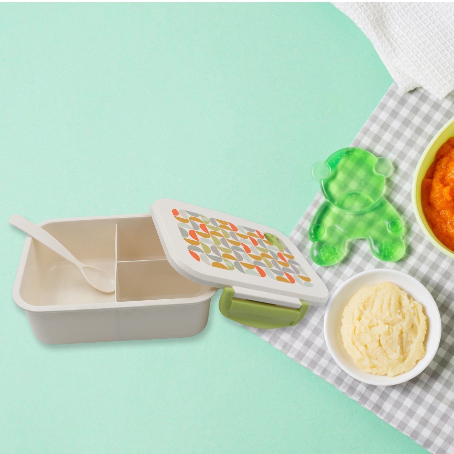5855 Lunch Box 3 Compartment With Leak Proof Lunch Box & 1 spoon, For School & Office Use 5855 Lunch Box 3 Compartment With Leak Proof Lunch Box & 1 spoon, For School & Office Use